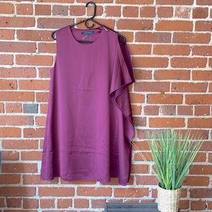 French Connection Dress ‘Sasha Satin Sleeveless Flute’ Dark Magenta Size 6